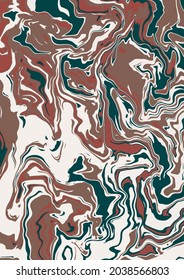 Fluid art texture. Background with abstract mixing paint effect. Liquid acrylic picture that flows and splashes. Mixed paints for interior poster. brown, green and gray overflowing colors. Vector EPS