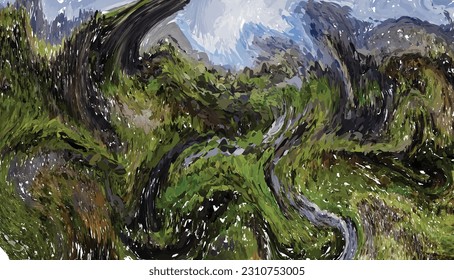 Flüssige Kunsttexturhintergrund mit abstraktem Mischfarbeffekt Flüssig-Acrylbild, das fließt