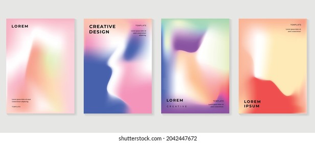 Fluid arts gradient background. Minimalist posters, cover, wall arts with colorful geometric shapes and liquid color. Modern wallpaper design for presentation, home decoration.  website and banner.