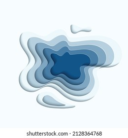 Fluid backgorund with depht paper cut effect