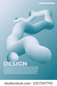 Fluid background 3d blue abstract