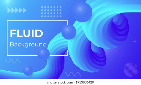 Fluid background with 3d fluid shape, ball, and shiny effect.