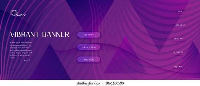 flüssiger Hintergrund. Bewegung abstrakter Fließlinien Geometrisches Vektor-Poster. Vivid Digital Template. Purple Wavy Design. Farbverlauf-Fluid-Hintergrund. 3d Muster. Farbflüssiges Hintergrund.