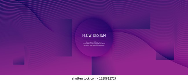 Fluid Background. Abstract Flow Shape Movement. Color Geometric Banner. Wave Business Magazine. Violet Wavy Layout. Futuristic Fluid Background. 3d Brochure. Vector Fluid Background.
