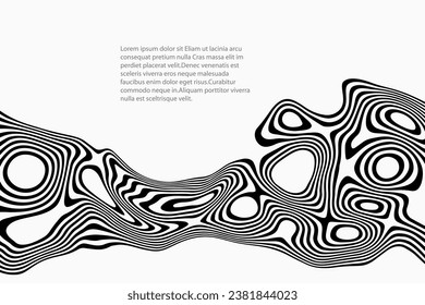 Fluid background of black smooth lines,abstract wavy background design