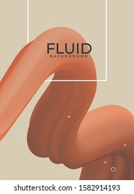 Fluid background with brown color design template for your banner or landing page