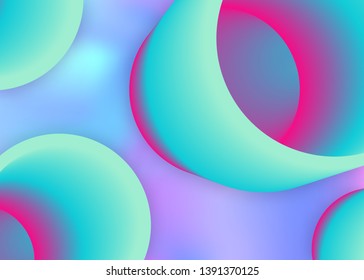Fluid background. Business cover, presentation template. Vivid gradient mesh. Holographic 3d backdrop with modern trendy blend. Fluid background with liquid dynamic elements and shapes.