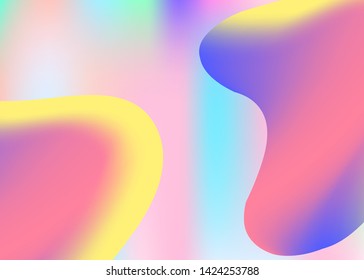 Fluid background. Business invitation, flyer design. Vivid gradient mesh. Holographic 3d backdrop with modern trendy blend. Fluid background with liquid dynamic elements and shapes.
