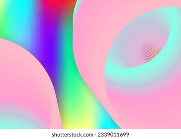 Fluid background. Circle presentation, certificate design. Vivid gradient mesh. Holographic 3d backdrop with modern trendy blend. Fluid background with liquid dynamic elements and shapes.