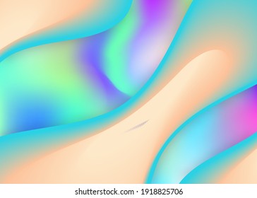 Fluid background. Circle wallpaper, poster frame. Vivid gradient mesh. Holographic 3d backdrop with modern trendy blend. Fluid background with liquid dynamic elements and shapes.