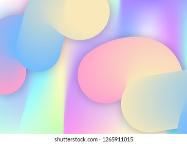 Fluid background. Cool book, flyer frame. Holographic 3d backdrop with modern trendy blend. Vivid gradient mesh. Fluid background with liquid dynamic elements and shapes.
