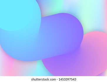 Fluid background. Cool invitation, card layout. Vivid gradient mesh. Holographic 3d backdrop with modern trendy blend. Fluid background with liquid dynamic elements and shapes.