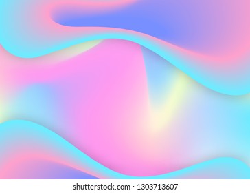 Fluid background. Creative poster, wallpaper template. Holographic 3d backdrop with modern trendy blend. Vivid gradient mesh. Fluid background with liquid dynamic elements and shapes.