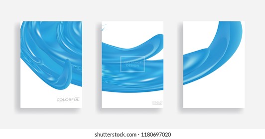 fluid background design element vector set