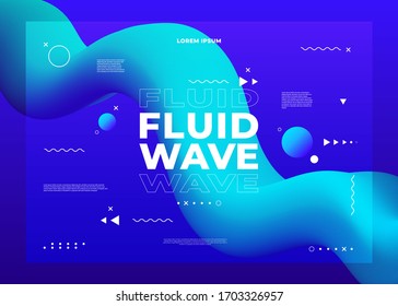 Fluid background design with memphis element for your poster, calendar, brochure or wallpaper.