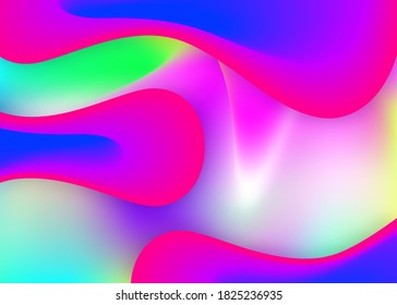 Fluid background. Futuristic certificate, presentation composition. Vivid gradient mesh. Holographic 3d backdrop with modern trendy blend. Fluid background with liquid dynamic elements and shapes.