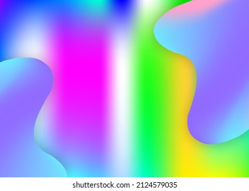 Fluid background. Futuristic poster, report composition. Holographic 3d backdrop with modern trendy blend. Vivid gradient mesh. Fluid background with liquid dynamic elements and shapes.