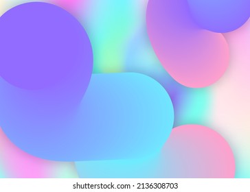 Fluid background. Geometric book, presentation design. Holographic 3d backdrop with modern trendy blend. Vivid gradient mesh. Fluid background with liquid dynamic elements and shapes.
