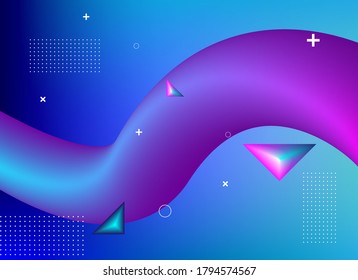 fluid background with gradient blue color. 3 d design background