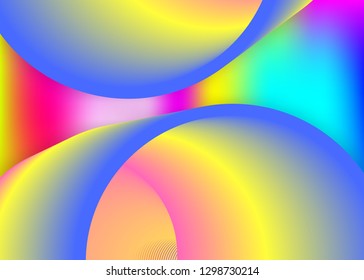 Fluid background. Holographic 3d backdrop with modern trendy blend. Vivid gradient mesh. Pop magazine, presentation design. Fluid background with liquid dynamic elements and shapes.