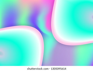 Fluid background. Holographic 3d backdrop with modern trendy blend. Futuristic poster, cover composition. Vivid gradient mesh. Fluid background with liquid dynamic elements and shapes.