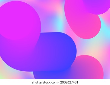 Fluid background. Holographic 3d backdrop with modern trendy blend. Business invitation, wallpaper composition. Vivid gradient mesh. Fluid background with liquid dynamic elements and shapes.