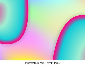 Fluid background. Holographic 3d backdrop with modern trendy blend. Vivid gradient mesh. Vibrant invitation, presentation layout. Fluid background with liquid dynamic elements and shapes.