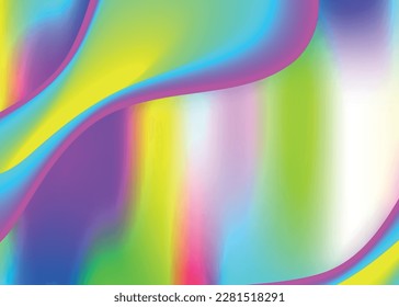 Flüssiger Hintergrund. Holografische 3D-Umgebung mit moderner Trendmischung. Lebhaftes Farbverlauf-Netz. Farbige Karte, Flugzeugregion. Flüssiger Hintergrund mit flüssigen dynamischen Elementen und Formen.