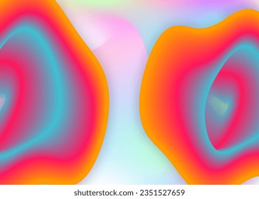 Fluid background. Holographic 3d backdrop with modern trendy blend. Vivid gradient mesh. Pop magazine, card design. Fluid background with liquid dynamic elements and shapes.