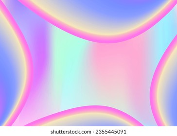 Fluid background. Holographic 3d backdrop with modern trendy blend. Vivid gradient mesh. Molecular invitation, magazine frame. Fluid background with liquid dynamic elements and shapes.