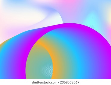 Fluid background. Holographic 3d backdrop with modern trendy blend. Psychedelic banner, report design. Vivid gradient mesh. Fluid background with liquid dynamic elements and shapes.