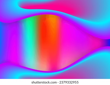 Fondo fluido. Fondo holográfico en 3d con moderna combinación de moda. Informe arcoiris, plantilla de certificado. Malla gradiente vívida. Fondo fluido con elementos dinámicos líquidos y formas.