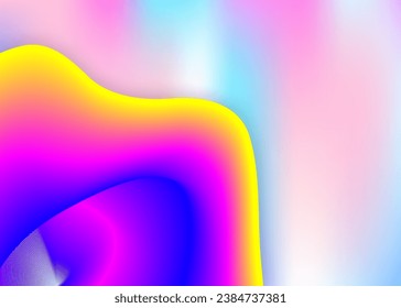 Fondo fluido. Fondo holográfico en 3d con moderna combinación de moda. Banner de neón, diseño de certificado. Malla gradiente vívida. Fondo fluido con elementos dinámicos líquidos y formas.