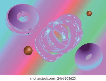 Fondo fluido. Formas metálicas abstractas líquidas coloreadas degradado iridiscente cuadrado, 3d formas dinámicas textura futurista para la cubierta del libro.