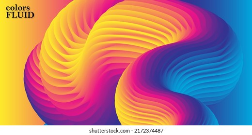 Fondo fluido. Color líquido. Gradiente colorido abstracto. Onda dinámica de flujo 3d. Diseño abstracto fluido.