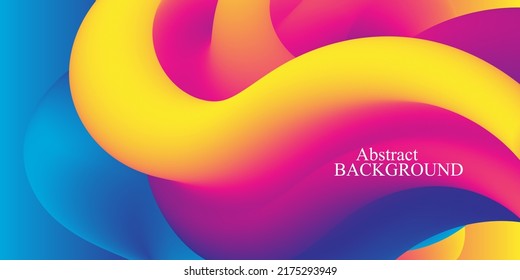 Fluid background. Liquid color. Abstract colorful gradient. Dynamic 3d flow wave. Fluid abstract design.