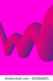 Fluid background. Liquid plastic shapes with ultra violet purple colors. Can be used for gift card, cover or poster design. Vector illustration.
