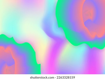 Fluid background. Magic banner, presentation frame. Holographic 3d backdrop with modern trendy blend. Vivid gradient mesh. Fluid background with liquid dynamic elements and shapes.