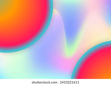 Fluid background. Molecular flyer, wallpaper template. Holographic 3d backdrop with modern trendy blend. Vivid gradient mesh. Fluid background with liquid dynamic elements and shapes.