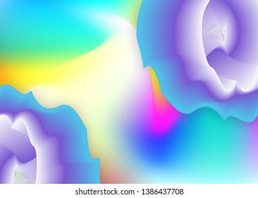 Fluid background. Molecular magazine, certificate design. Holographic 3d backdrop with modern trendy blend. Vivid gradient mesh. Fluid background with liquid dynamic elements and shapes.