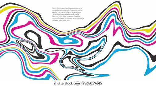Fluid background of multi-colored smooth lines, abstract wavy background.