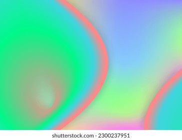 Fluid background. Round magazine, presentation template. Vivid gradient mesh. Holographic 3d backdrop with modern trendy blend. Fluid background with liquid dynamic elements and shapes.