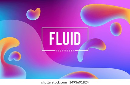 Fluid background vector. Abstract dynamic fluid colors background design template