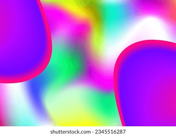 Fluid background. Vibrant presentation, invitation template. Holographic 3d backdrop with modern trendy blend. Vivid gradient mesh. Fluid background with liquid dynamic elements and shapes.