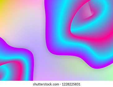 Fluid background. Vivid gradient mesh. Holographic 3d backdrop with modern trendy blend. Pop banner, certificate template. Fluid background with liquid dynamic elements and shapes.