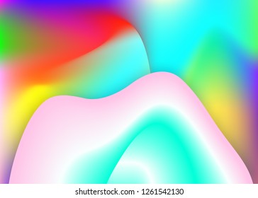 Fluid background. Vivid gradient mesh. Molecular magazine, certificate composition. Holographic 3d backdrop with modern trendy blend. Fluid background with liquid dynamic elements and shapes.