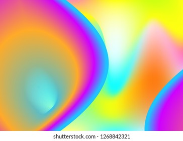 Fluid background. Vivid gradient mesh. Holographic 3d backdrop with modern trendy blend. Soft book, presentation composition. Fluid background with liquid dynamic elements and shapes.
