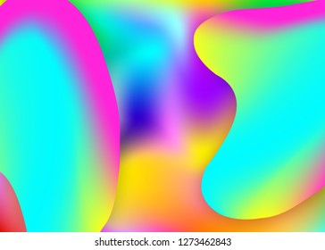 Fluid background. Vivid gradient mesh. Holographic 3d backdrop with modern trendy blend. Molecular flyer, cover composition. Fluid background with liquid dynamic elements and shapes.