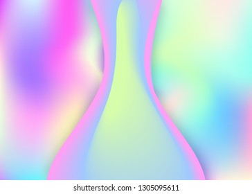 Fluid background. Vivid gradient mesh. Holographic 3d backdrop with modern trendy blend. Creative magazine, card composition. Fluid background with liquid dynamic elements and shapes.