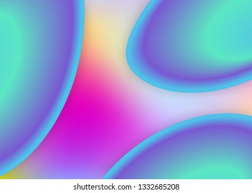 Fluid background. Vivid gradient mesh. Cosmic presentation, poster frame. Holographic 3d backdrop with modern trendy blend. Fluid background with liquid dynamic elements and shapes.